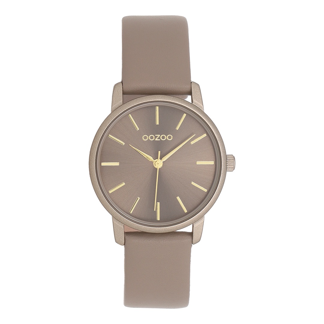 Gold coloured OOZOO with taupe leather strap